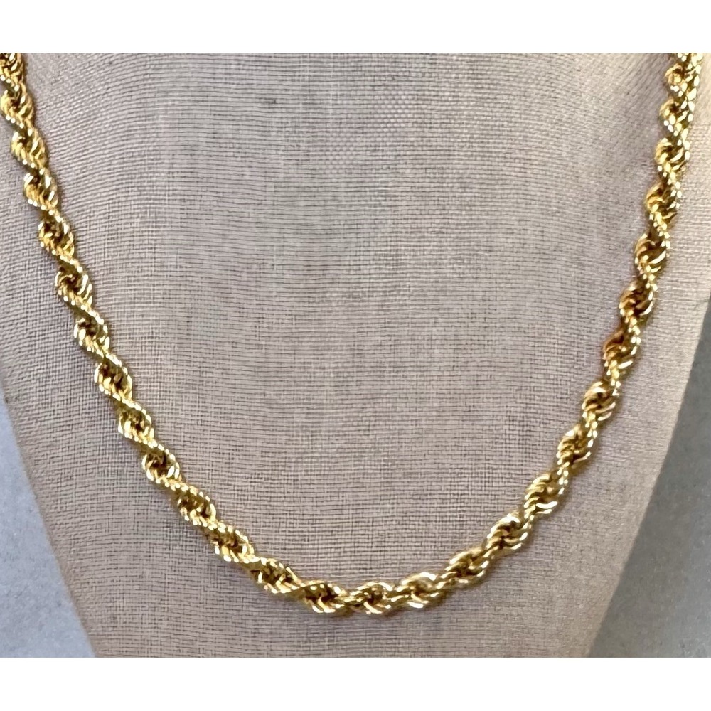 Veronese 925 Italy Gold Vermeil Rope Chain Necklace 22" 21g 3mm